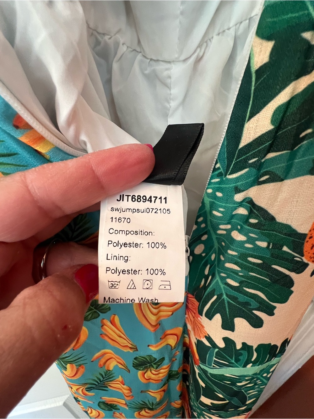 SHEIN Tropical wide leg jumper - Teal, Green & Yellow Banana Print - Picture 5 of 5